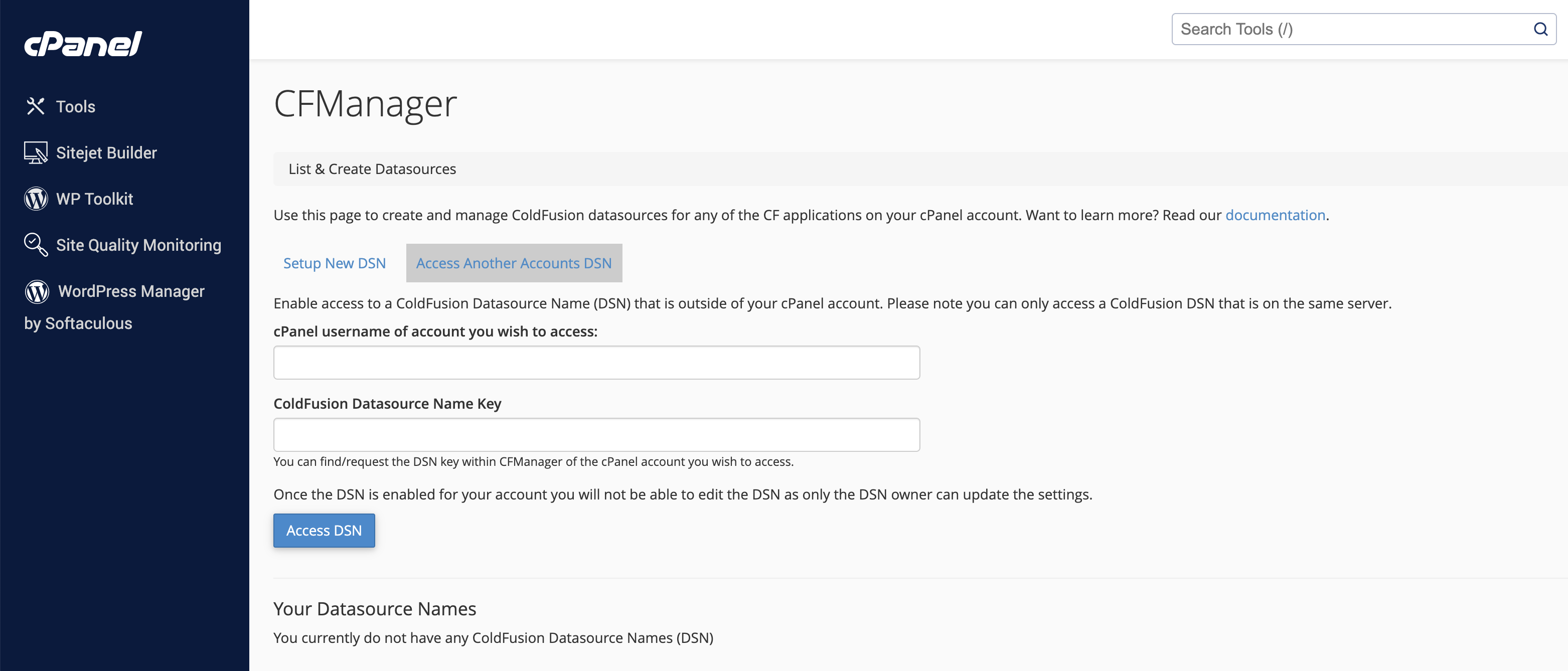 CFManager Multi-Account DSN